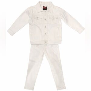 EXIT Apparel Toddler White Denim Jacket & Pants Set Size 2T NWT Designer Kids